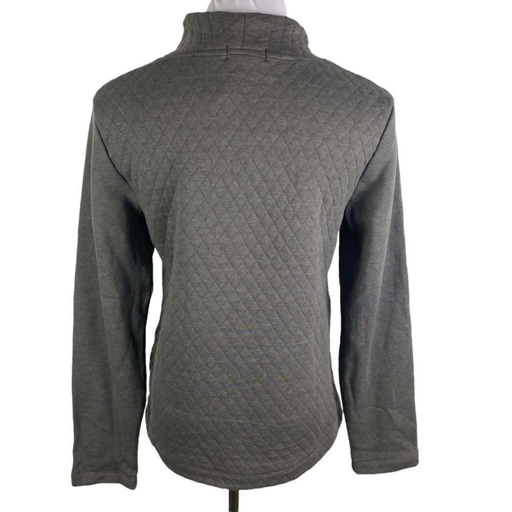 Serra Quilted Kangaroo Pocket Sweatshirt Women's Medium Marled Charcoal Gray NEW - Picture 2 of 10
